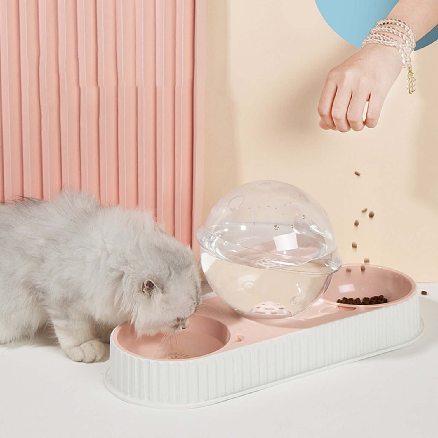 TAILTRAIL Automatic Pet Water and Food Feeder Bowl Set