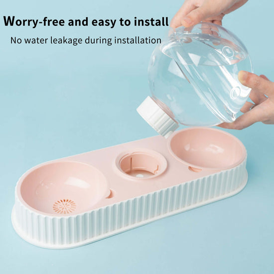 TAILTRAIL Automatic Pet Water and Food Feeder Bowl Set