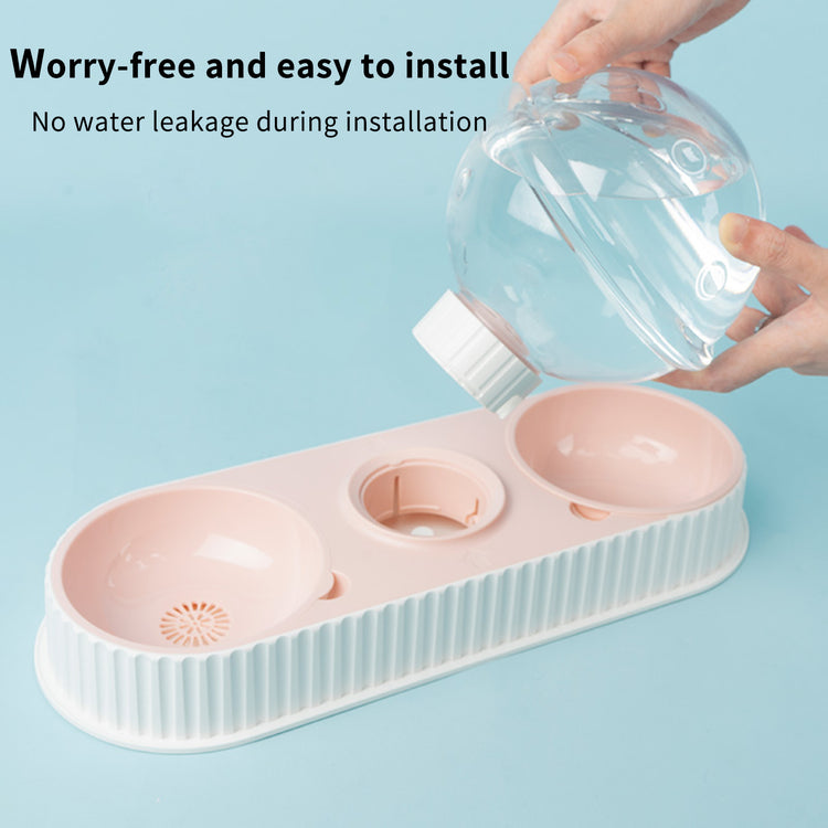 TAILTRAIL Automatic Pet Water and Food Feeder Bowl Set