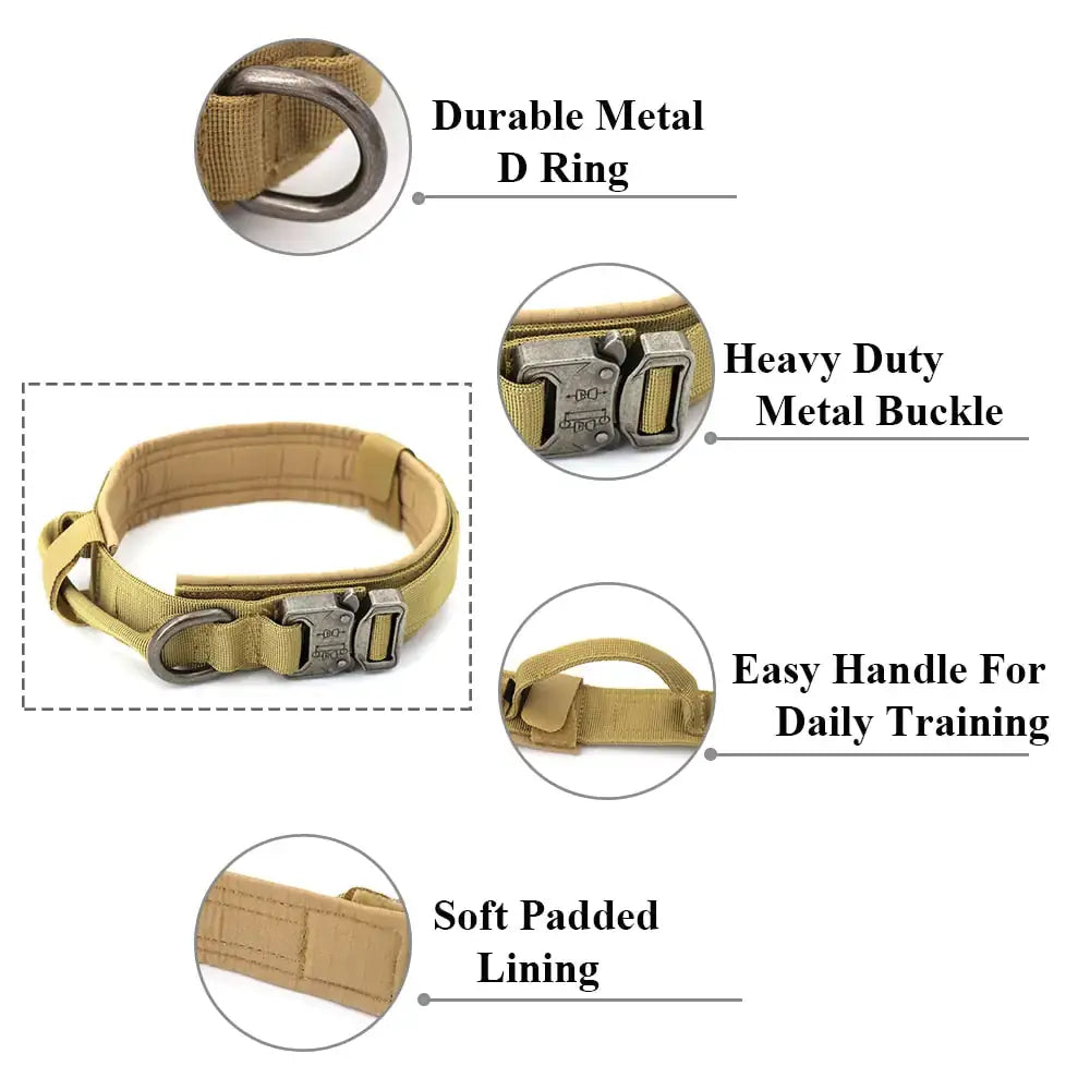 TAILTRAIL dog collar features durable metal D-ring, heavy duty buckle, easy handle, and soft padded lining.