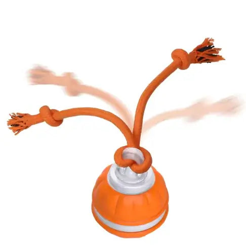 PeppyPaws interactive rolling dog ball in bright orange, engaging toy for playful puppies, TAILTRAIL.