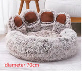 Long Plush Cat Bed by TAILTRAIL, 70cm diameter, extra plush material for cozy cat comfort.