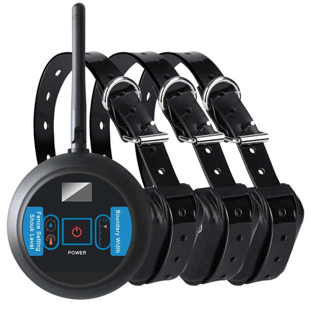SafePet Wireless Fence system with collars and control panel, TAILTRAIL for pet safety.