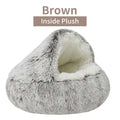 Soft Plush Pet Bed by TAILTRAIL in brown with a cozy plush interior for pets who love to burrow.