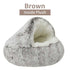 Soft Plush Pet Bed by TAILTRAIL in brown with a cozy plush interior for pets who love to burrow.