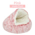 Soft Plush Pet Bed in pink, featuring raised edges and ultra-plush fabric for pets&