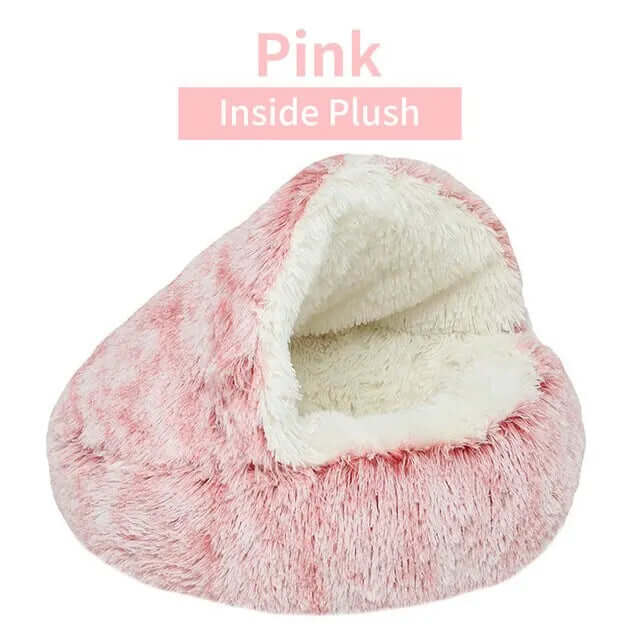 Soft Plush Pet Bed in pink, featuring raised edges and ultra-plush fabric for pets&