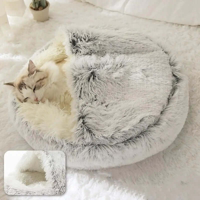 Soft Plush Pet Bed by TAILTRAIL with cozy raised edges for pets who love to burrow. Ideal for snuggly sleep.