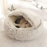 Soft Plush Pet Bed by TAILTRAIL with a cozy cat sleeping inside for ultimate comfort.