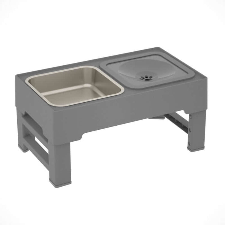 TAILTRAIL Adjustable Elevated Double Dog Feeding Bowls