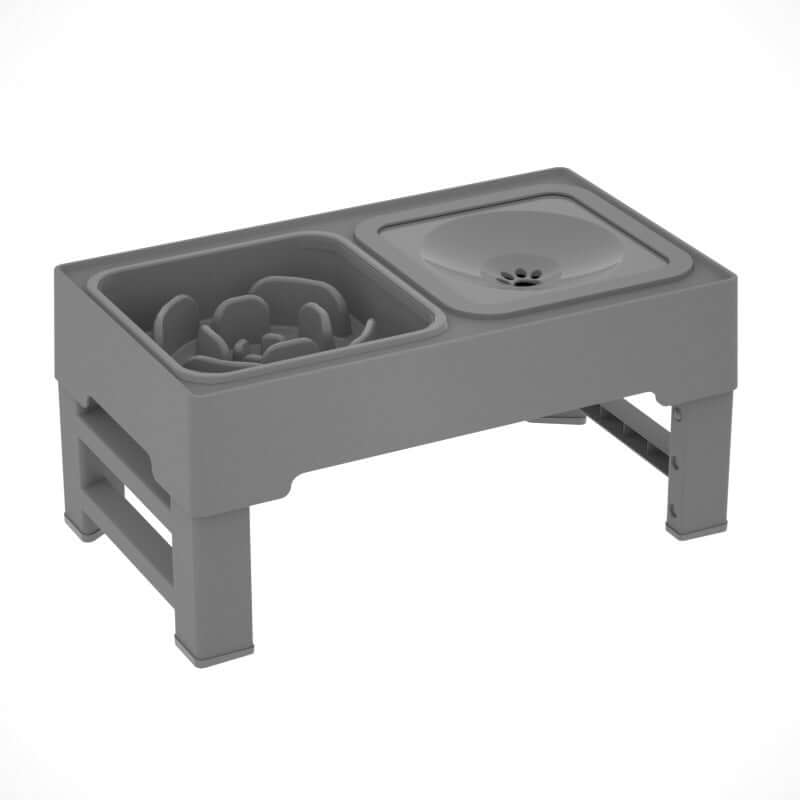 TAILTRAIL Adjustable Elevated Double Dog Feeding Bowls