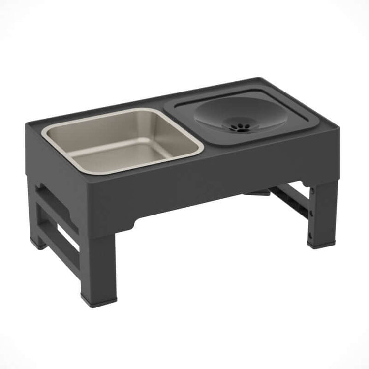 TAILTRAIL Adjustable Elevated Double Dog Feeding Bowls