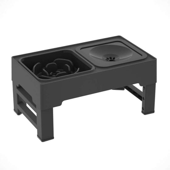 TAILTRAIL Adjustable Elevated Double Dog Feeding Bowls