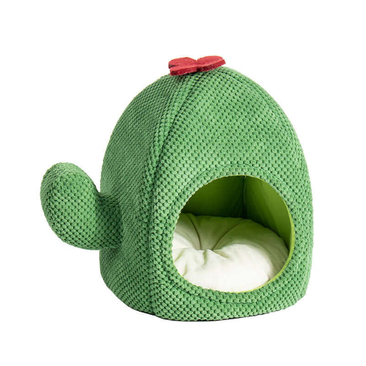TAILTRAIL Cactus Cat Bed Warm Enclosed Pet Cave Nest