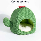 TAILTRAIL Cactus Cat Bed Warm Enclosed Pet Cave Nest