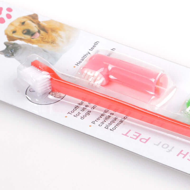 TAILTRAIL Double Head Pet Toothbrush Finger Brush Dental Care Set