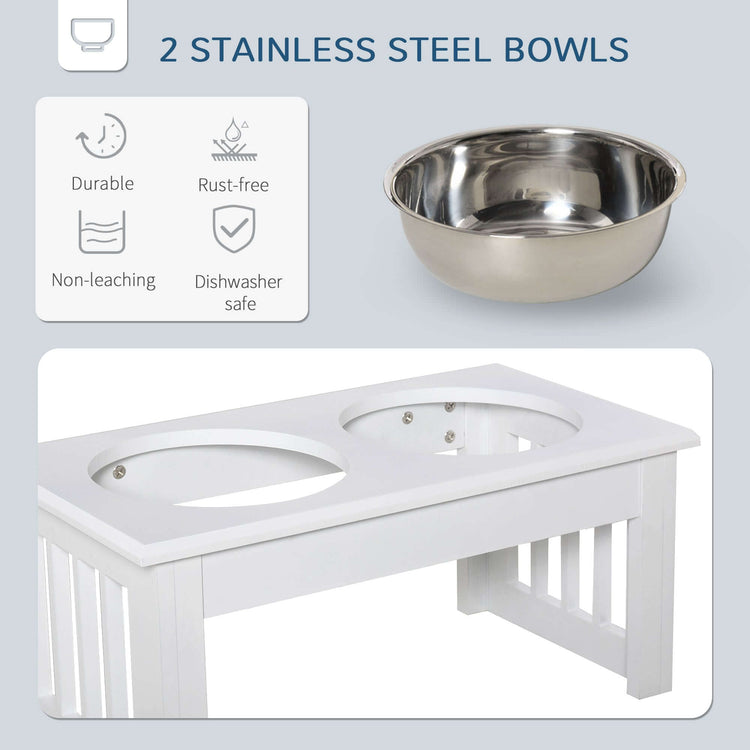 TAILTRAIL Elevated Puppy Feeding Station with Stainless Steel Bowls