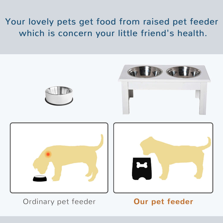 TAILTRAIL Elevated Puppy Feeding Station with Stainless Steel Bowls