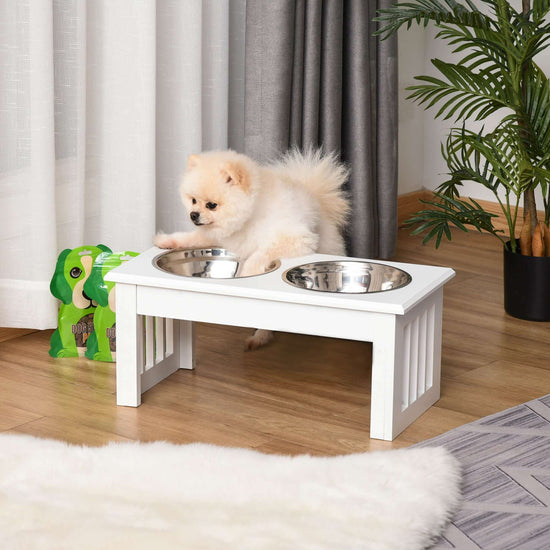 TAILTRAIL Elevated Puppy Feeding Station with Stainless Steel Bowls