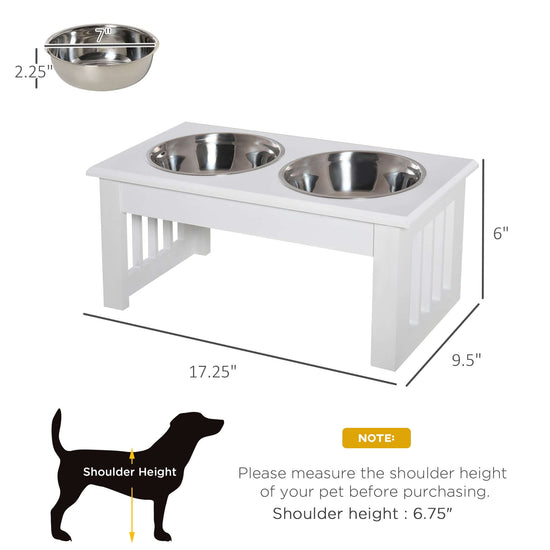 TAILTRAIL Elevated Puppy Feeding Station with Stainless Steel Bowls