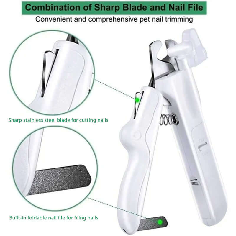 TAILTRAIL LED Pet Nail Clippers Stainless Steel Dog Cat Trimmer