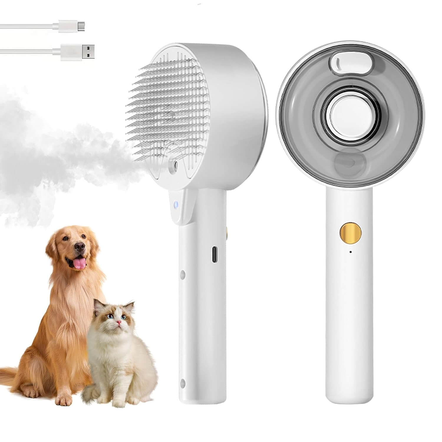 TAILTRAIL Steam Cat Brush Shedding Remover Spray Grooming Comb