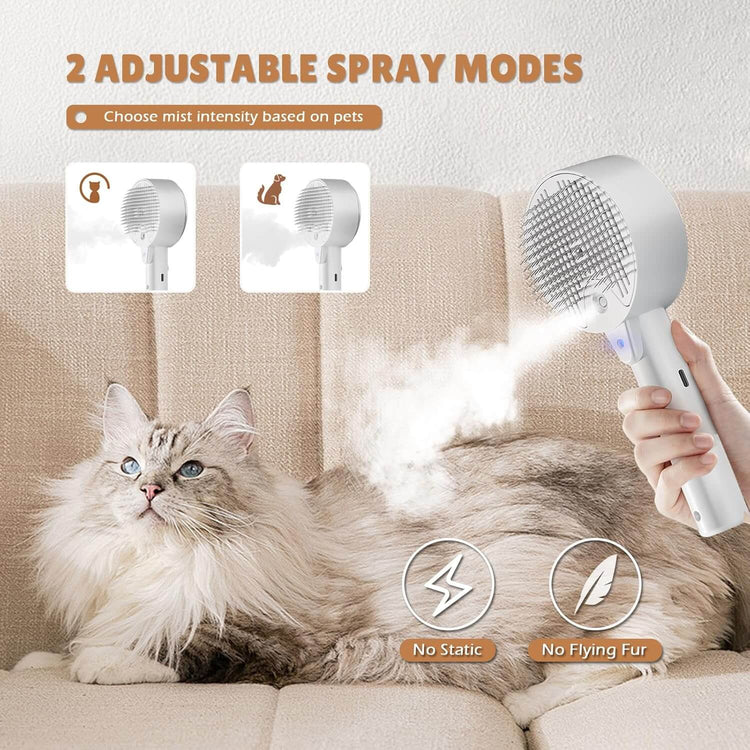 TAILTRAIL Steam Cat Brush Shedding Remover Spray Grooming Comb