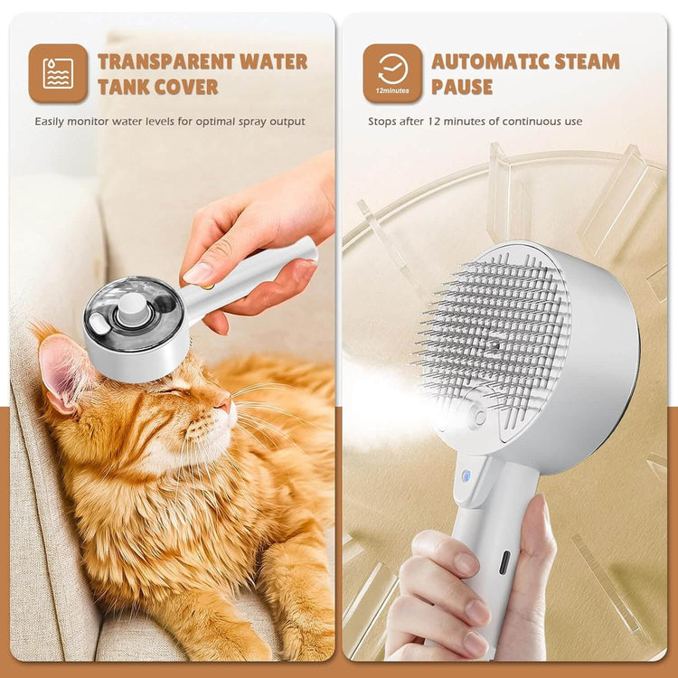 TAILTRAIL Steam Cat Brush Shedding Remover Spray Grooming Comb