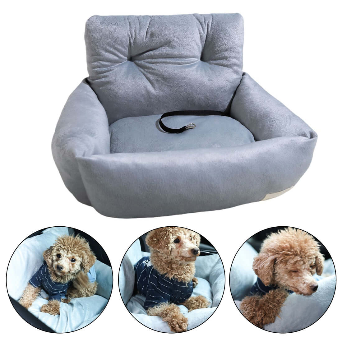 TAILTRAIL Travel Dog Bed Soft Washable Pet Cushion Gray